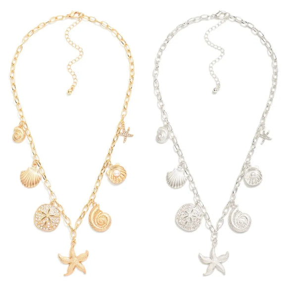 Chain Link Beach Charm Necklace