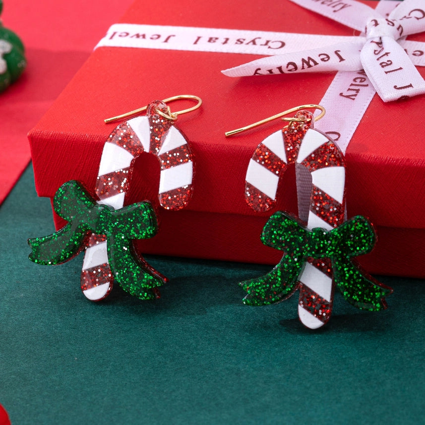Festive Candy Cane Earring