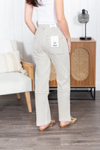 The Evelyn Straight Leg Striped Mica Jean