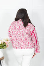 Long Sleeve Floral Print Knit Jacket