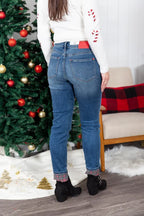 The Jingle Belle Plaid Cuff Judy Blue Jeans