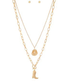 Layered Western Style Pendant Necklace Set