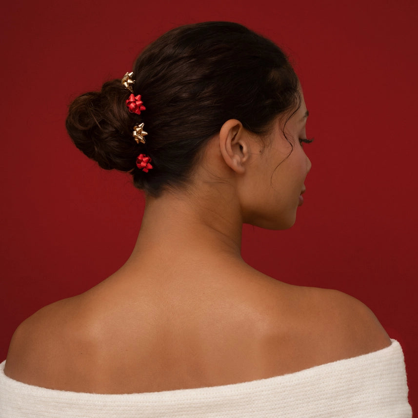 Holiday Gift Bow Bobby Pins