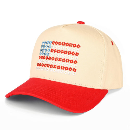 CC Embroidered Flower Flag Baseball Cap