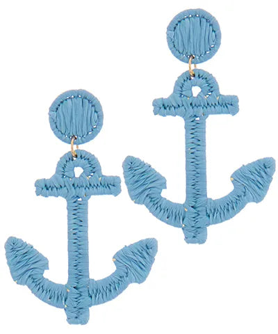Raffia Anchor Shaped Earring
