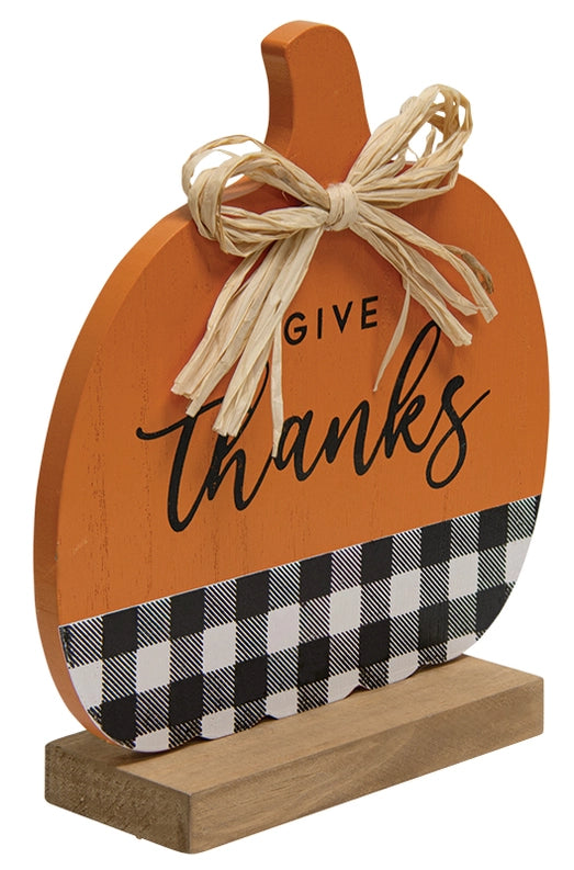 Give Thanks Buffalo Check & Orange Pumpkin