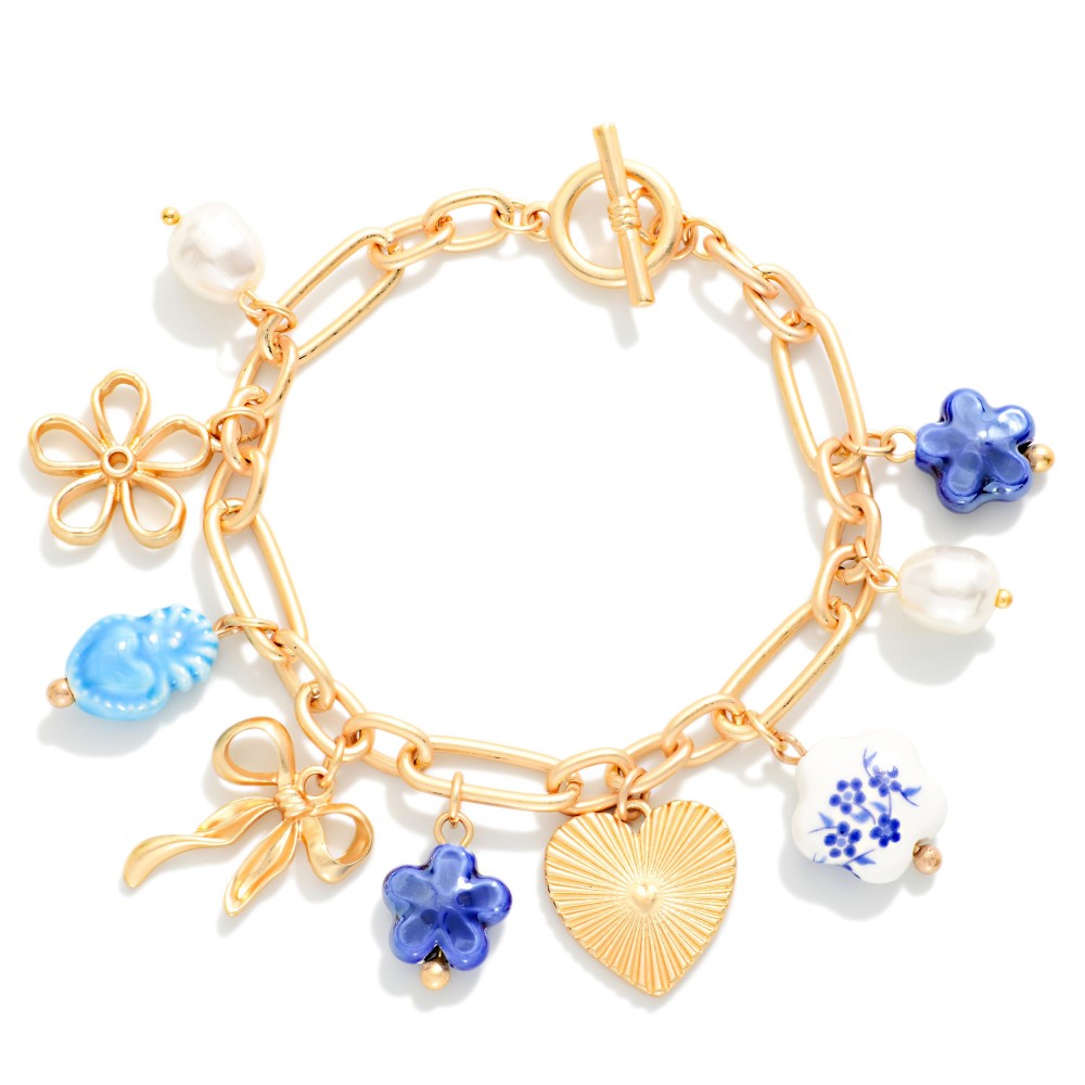 Blue Willow Charm Bracelet