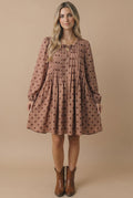 Polka Dot Ribbon Bow Shift Dress