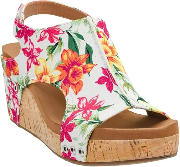 Corky Multi Floral Carley Wedge
