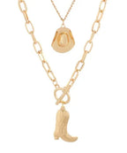 Layered Western Style Pendant Necklace Set
