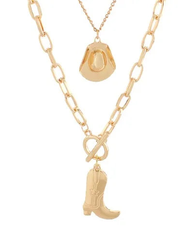 Layered Western Style Pendant Necklace Set