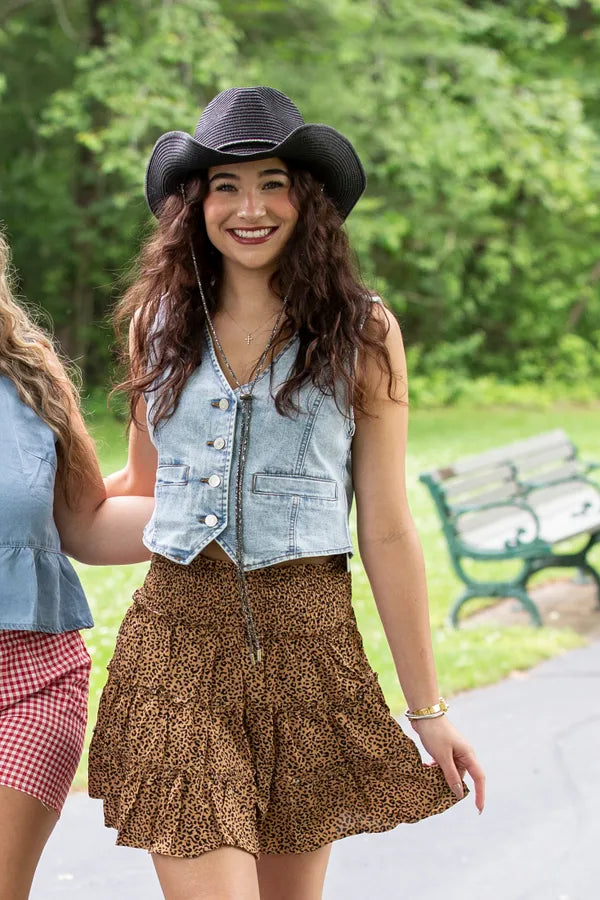 On Her Game Denim Vest