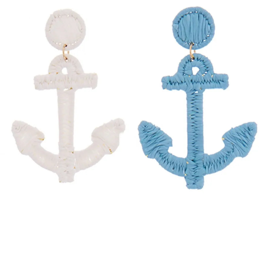 Raffia Anchor Shaped Earring
