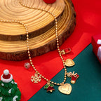 Christmas Heart Charm Necklace