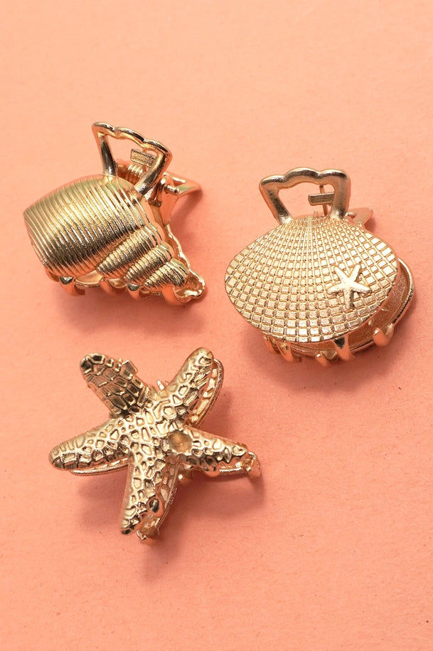 Nautical Mini Hair Claw Clip 3 Pcs Set