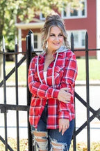 Plaid Hoodie Shacket