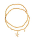 2 Row Star And Ball Bracelet