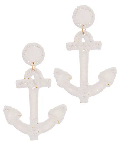 Raffia Anchor Shaped Earring