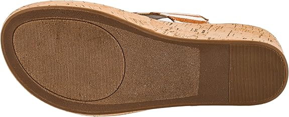 Corky Tan White Stripe Carley Wedge