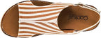 Corky Tan White Stripe Carley Wedge