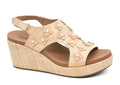 Corky Raffia Flower Carley Wedge