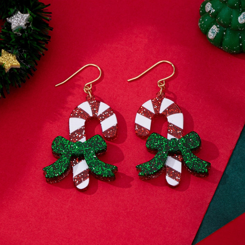 Festive Candy Cane Earring