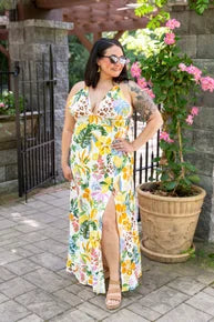 Santorini Coast Maxi Dress