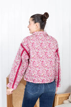 Long Sleeve Floral Print Knit Jacket