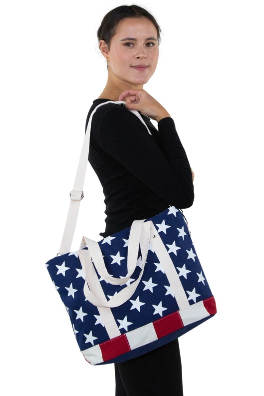Stars and Stripes USA Flag Canvas Tote Bag