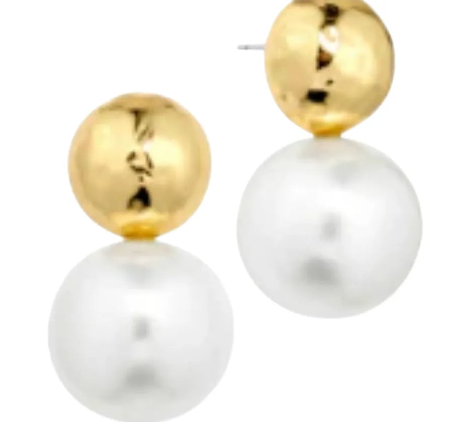 LYLA PEARL AND BALL EARRINGS