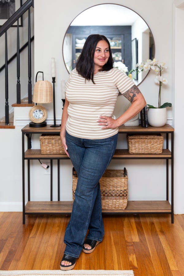 The Tara Mid Rise Tummy Control Judy Blue Jeans