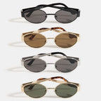 Metal Frame Oval Lens Sunglasses