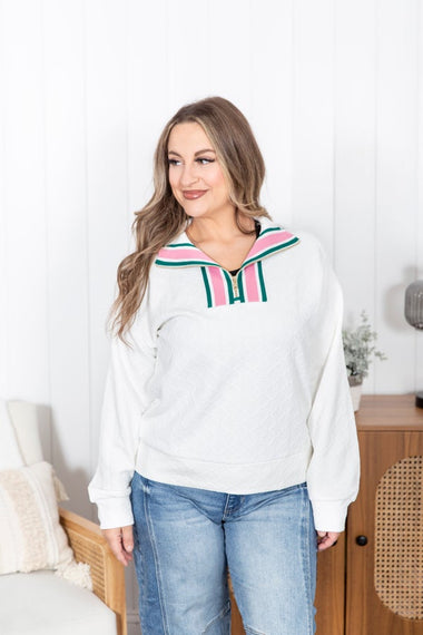 Go With It Quarter Zip Pullover
