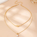 Layer Knot & Acorn Pendant Duo Drop Necklace