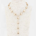 Flat Beaded Y Drop Necklace