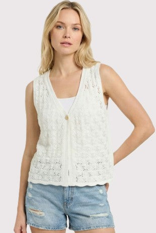Delicate Drape Crochet Vest