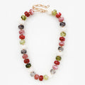 Dark Multi Large Oval Acrylic Beaded Necklace