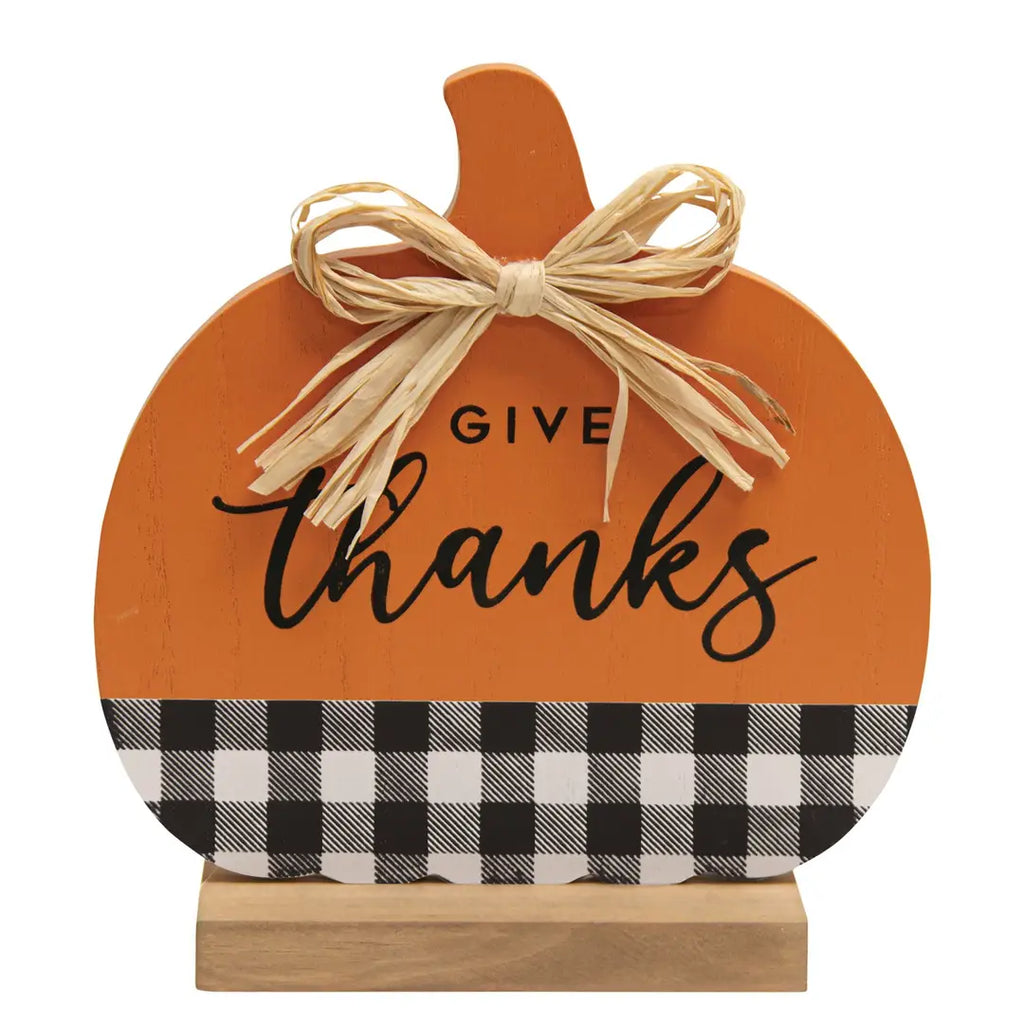 Give Thanks Buffalo Check & Orange Pumpkin