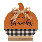 Give Thanks Buffalo Check & Orange Pumpkin