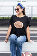 Black Knit Blitz Football Top