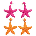 Raffia Starfish Drop Earrings