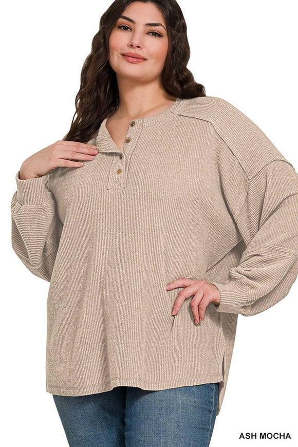 All Day Ease Henley Sweater