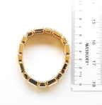 Set of Two High Polish Metal Stretch Chunky Bracelets
