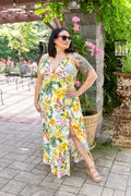 Santorini Coast Maxi Dress