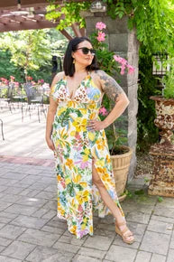 Santorini Coast Maxi Dress