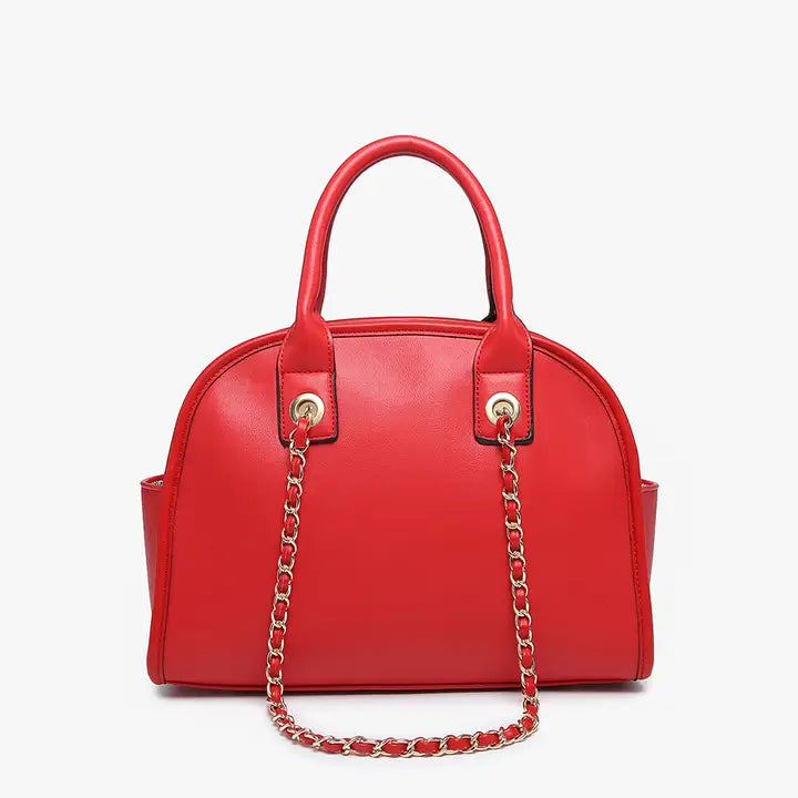 Beth Dome Satchel With Chain Strap