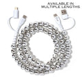 Beaded Phone Charger Disco Silver