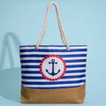 Anchor And Stripes Canvas Tote Bag