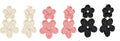 Flower Raffia Wrap Drop Earrings