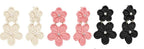 Flower Raffia Wrap Drop Earrings